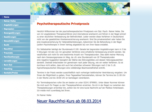 Firmenprofil von: Psychotherapeutische Privatpraxis Dipl. Psych. Rainer Heike in Troisdorf